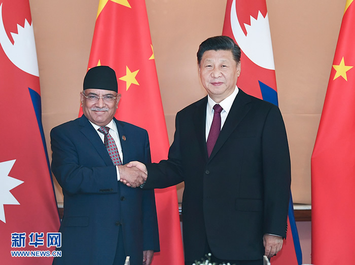 習近平會見尼泊爾共產黨聯合主席普拉昌達
