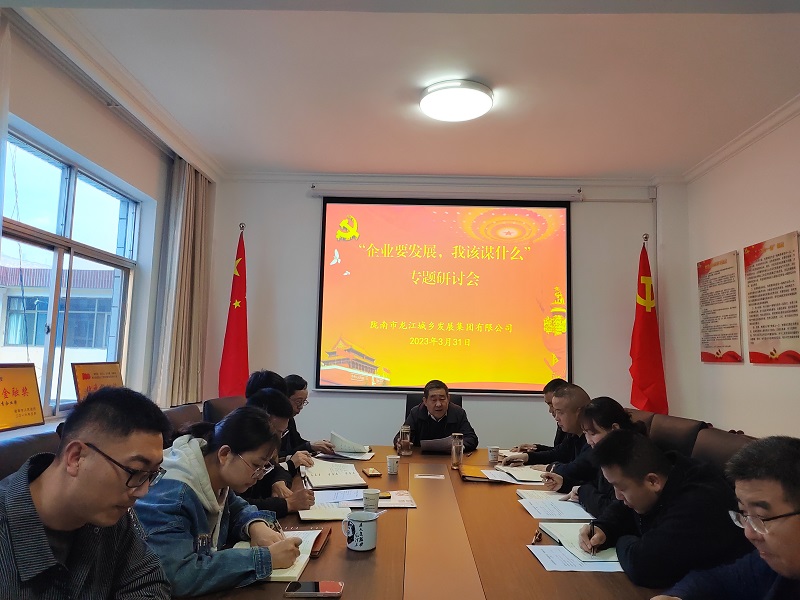 【“三抓三促”行動進行時】市龍江城鄉(xiāng)集團開展“隴南要發(fā)展,我該謀什么”——圍繞“加快集團公司高質(zhì)量發(fā)展,我該謀什么”專題研討